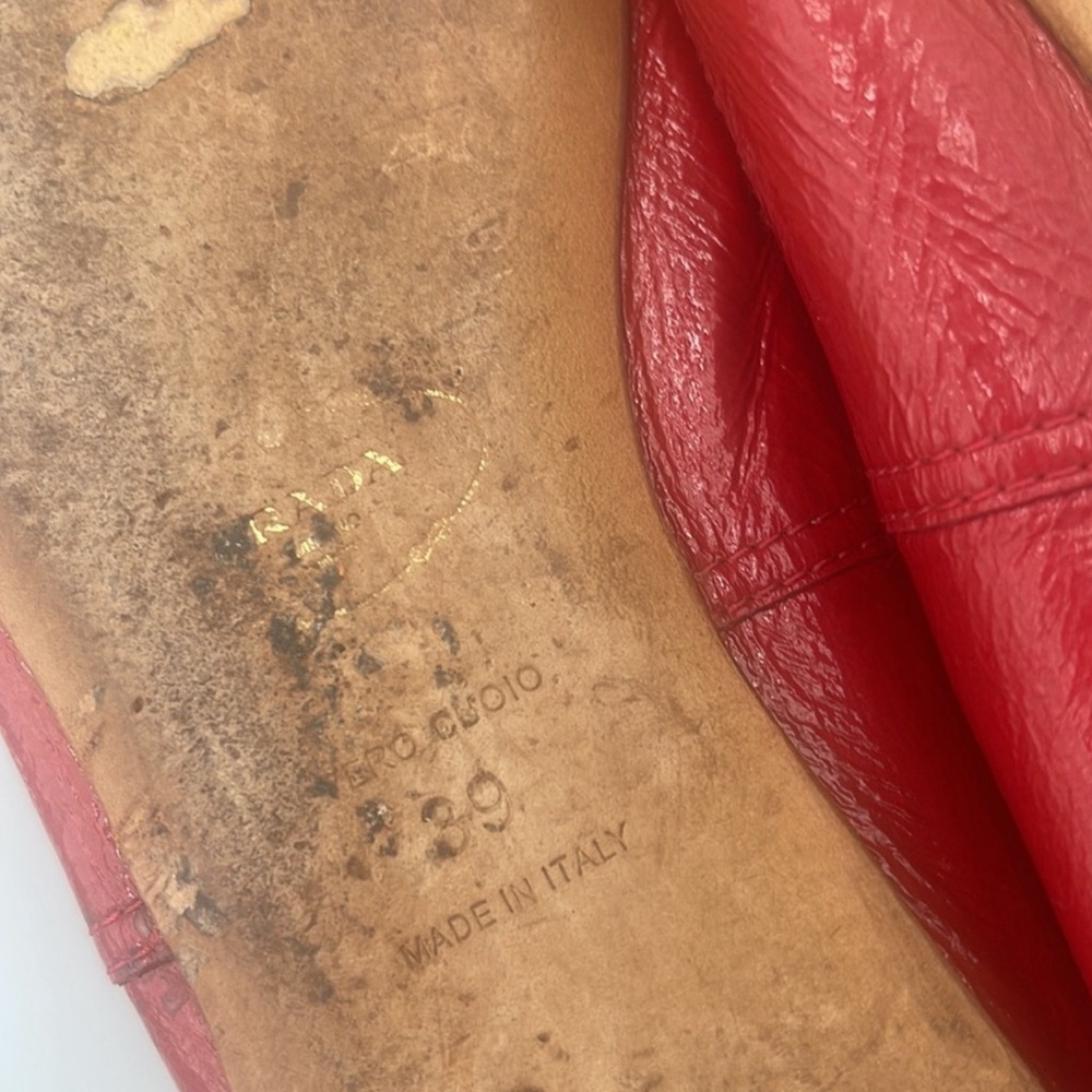 Prada ballet flats- red-39 - Picture 7 of 10
